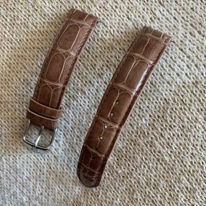 16 mm genuine alligator Michele watch band tan